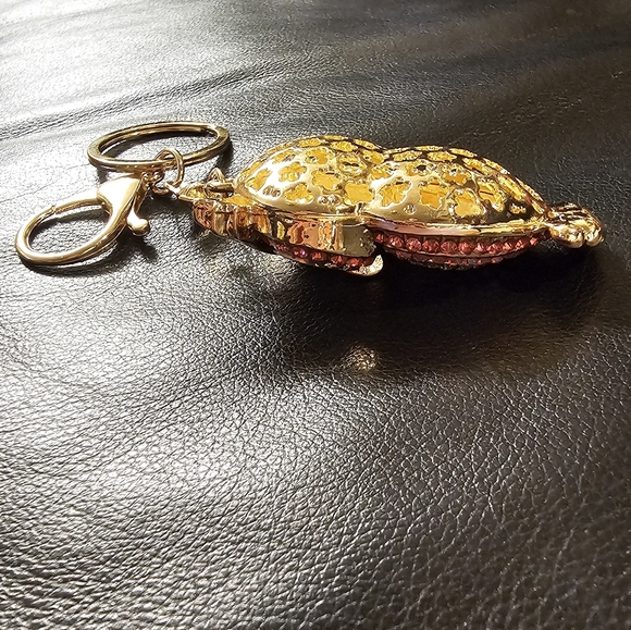 Pink and Gold Rhinestone Owl Keychain Purse Charm NWOT - Picture 5 of 9